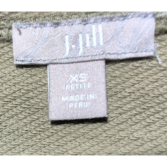 J Jill Olive Green Drape Cardigan Comfy Cozy Open Front Effortless Boho Chic XS - Picture 4 of 6